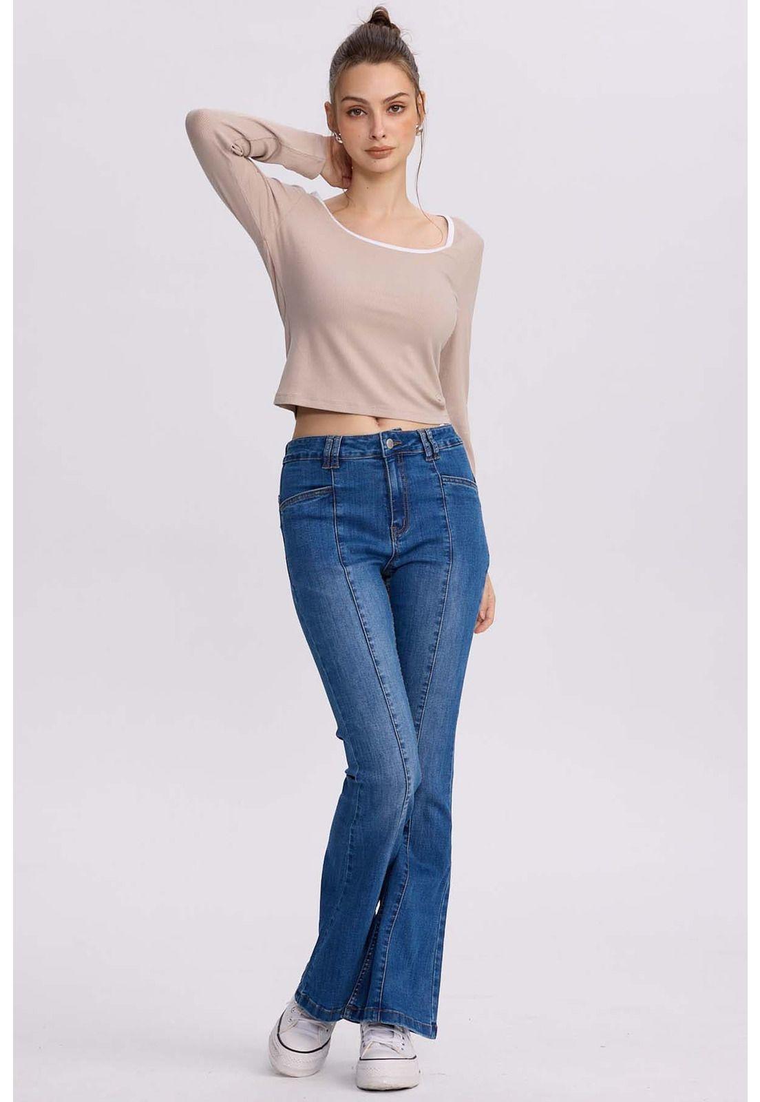 Polera Mujer Canalé Beige-3