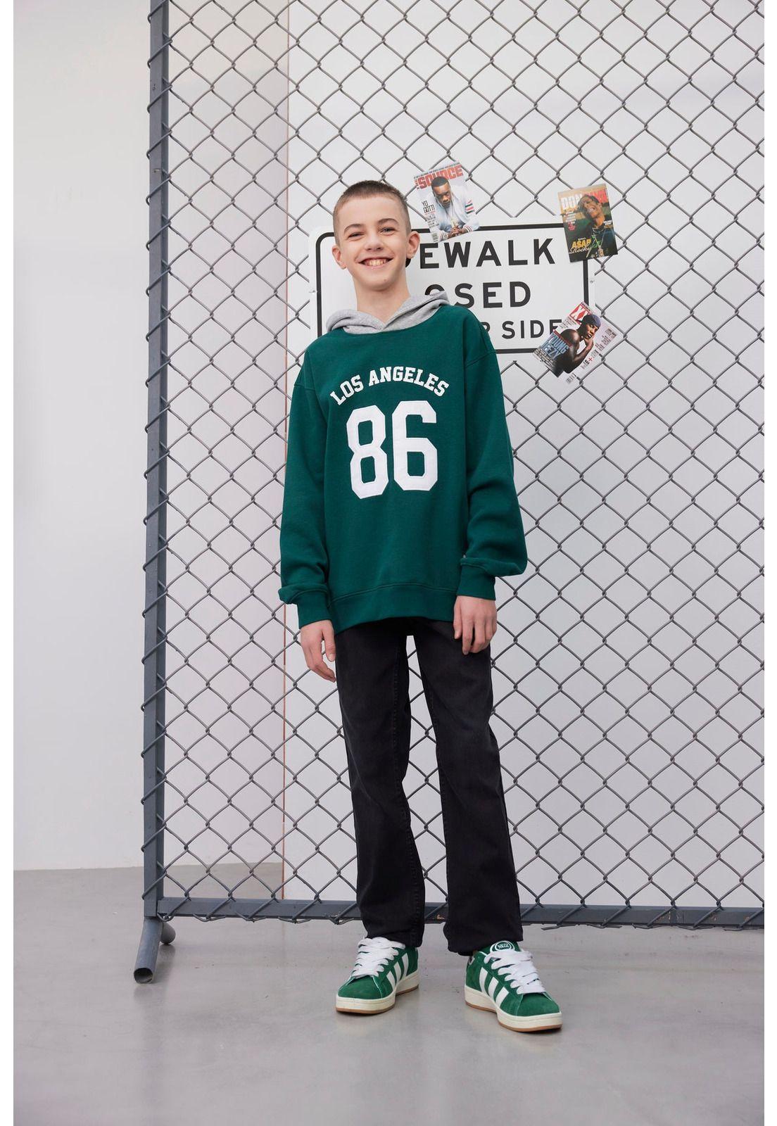 Polerón Niño Slim Verde Oscuro-1