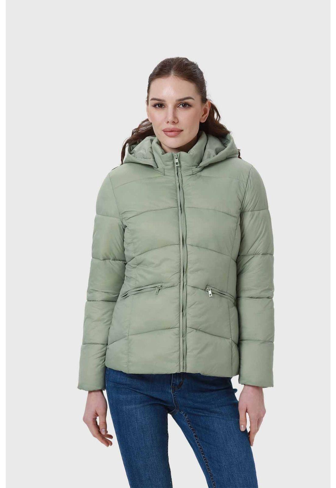 Parka Mujer Puffa Corta Verde-0