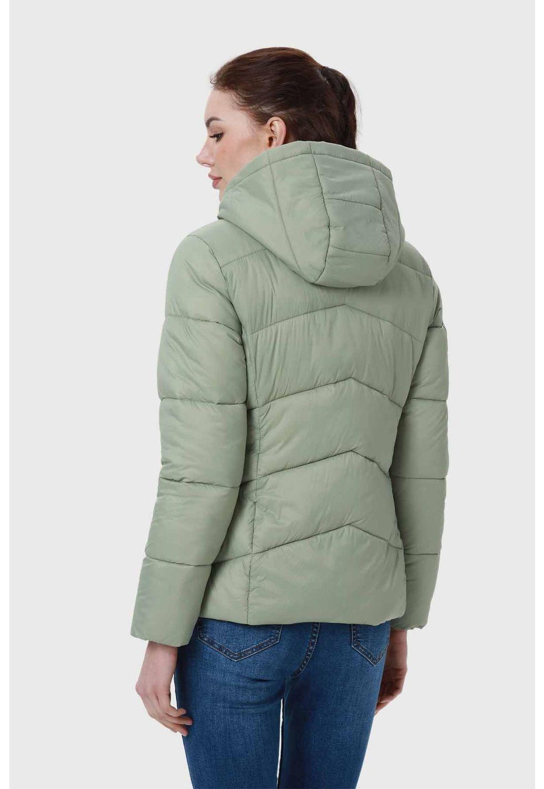 Parka Mujer Puffa Corta Verde-2