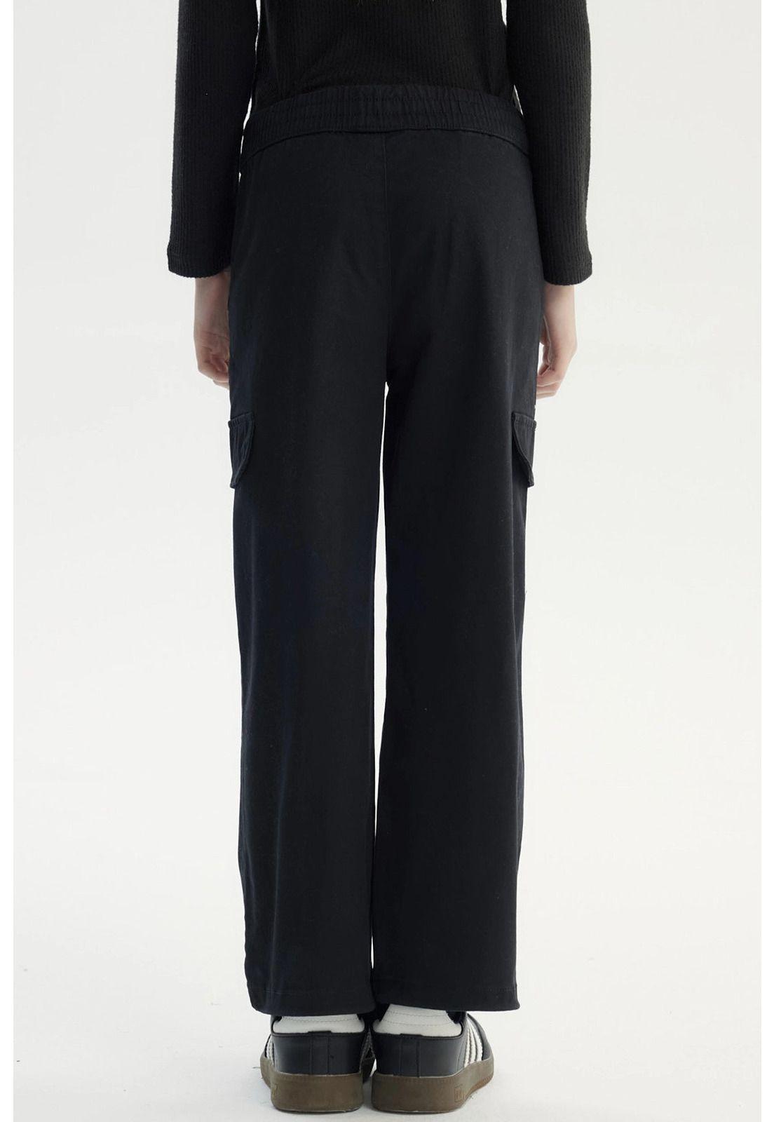 Pantalón Niña Wide Leg Negro - ll-2