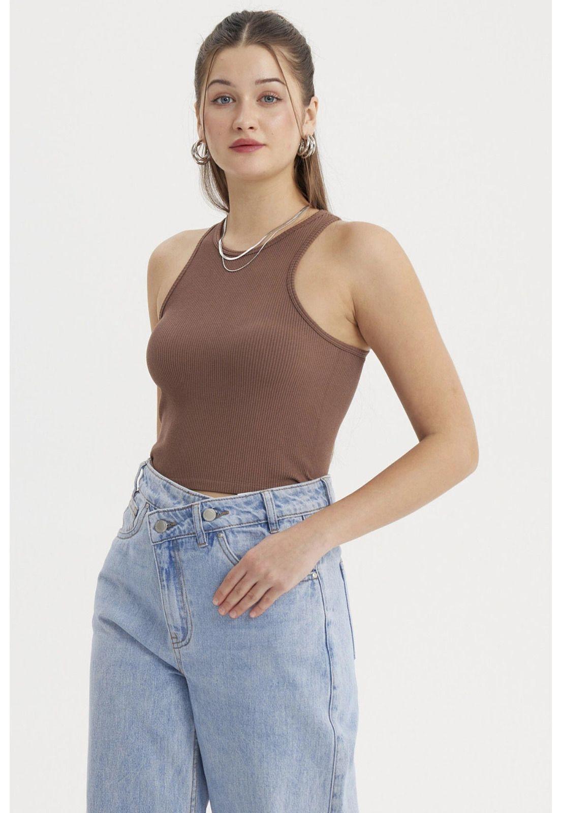 Peto Mujer Musculosa Cafe-1