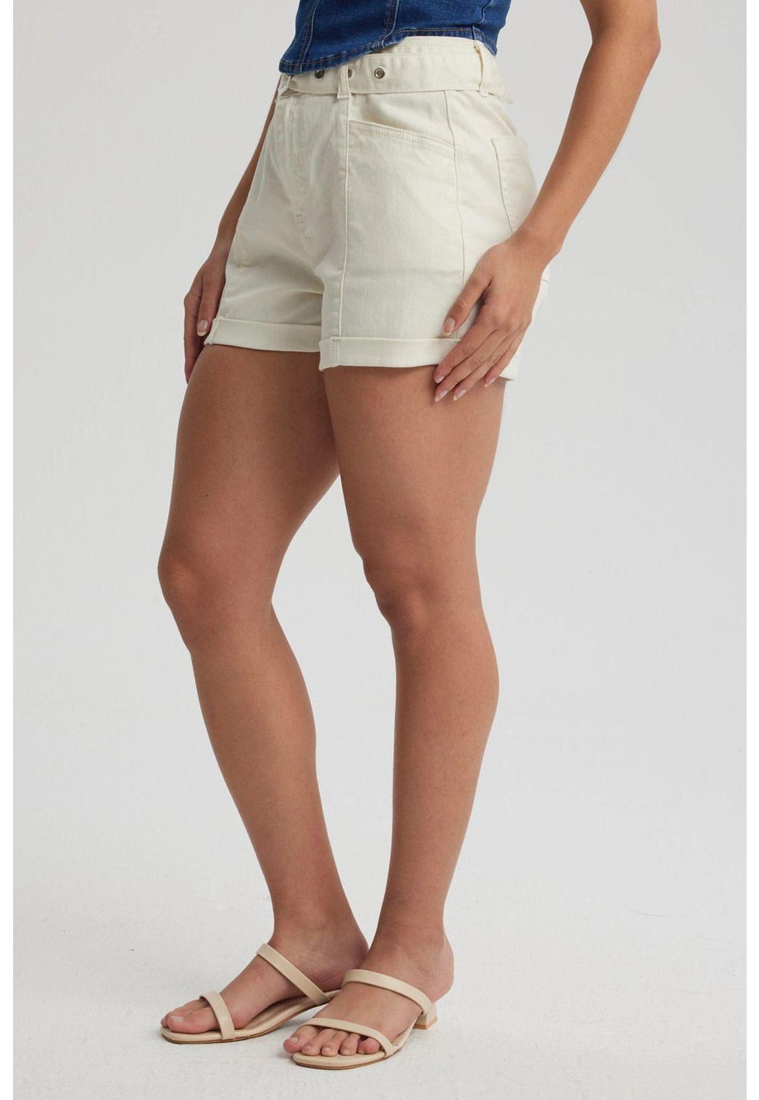 Short Mujer Mom Tiro Alto Bolsillo Diagonal Crudo-1