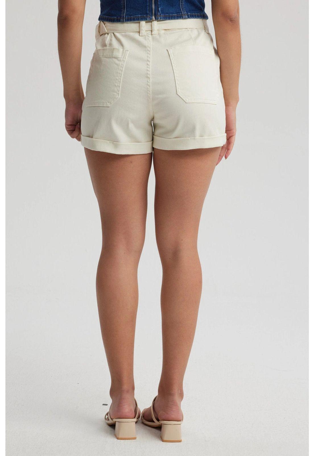 Short Mujer Mom Tiro Alto Bolsillo Diagonal Crudo-2