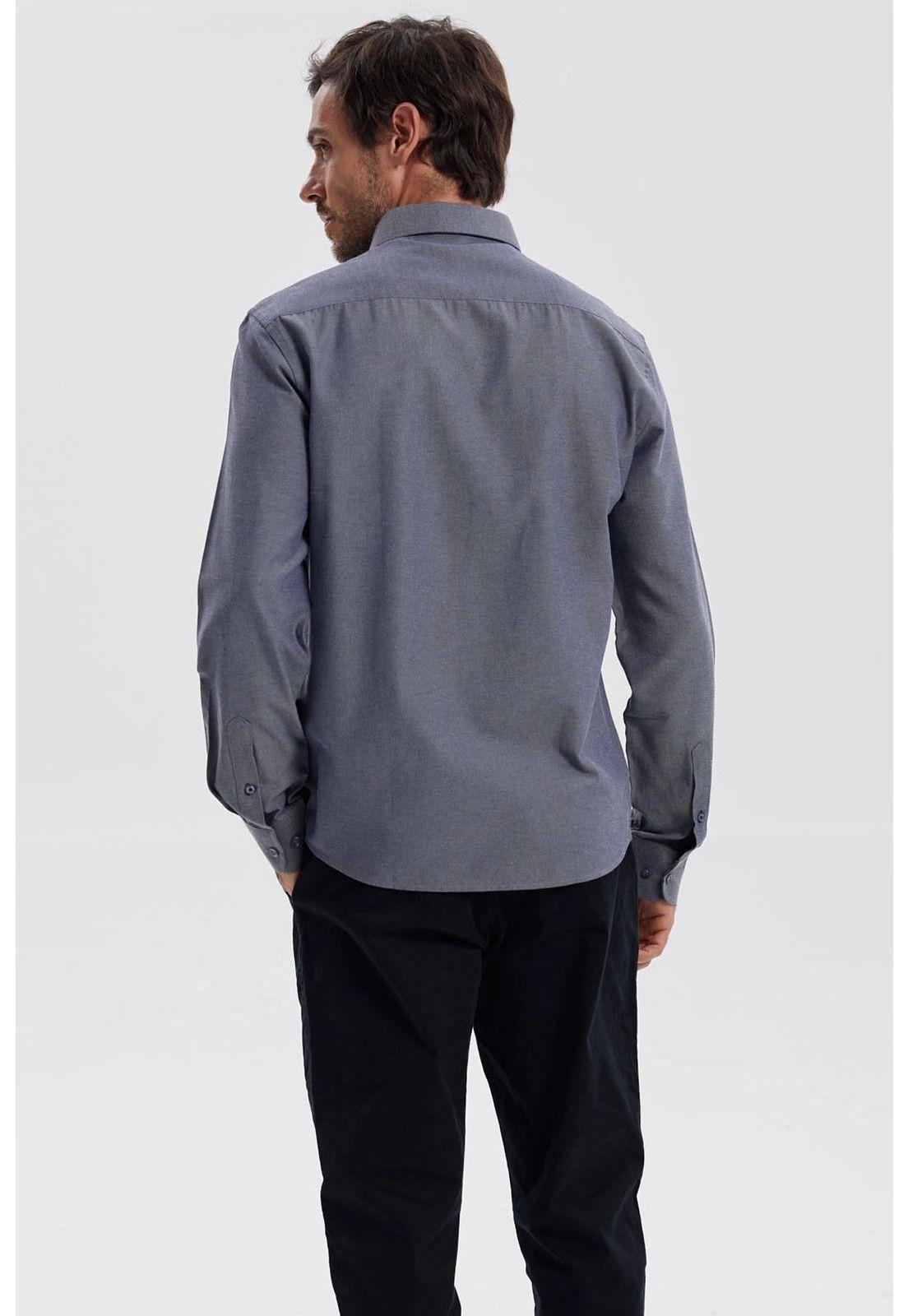 Camisa Hombre Oxford Azul-2