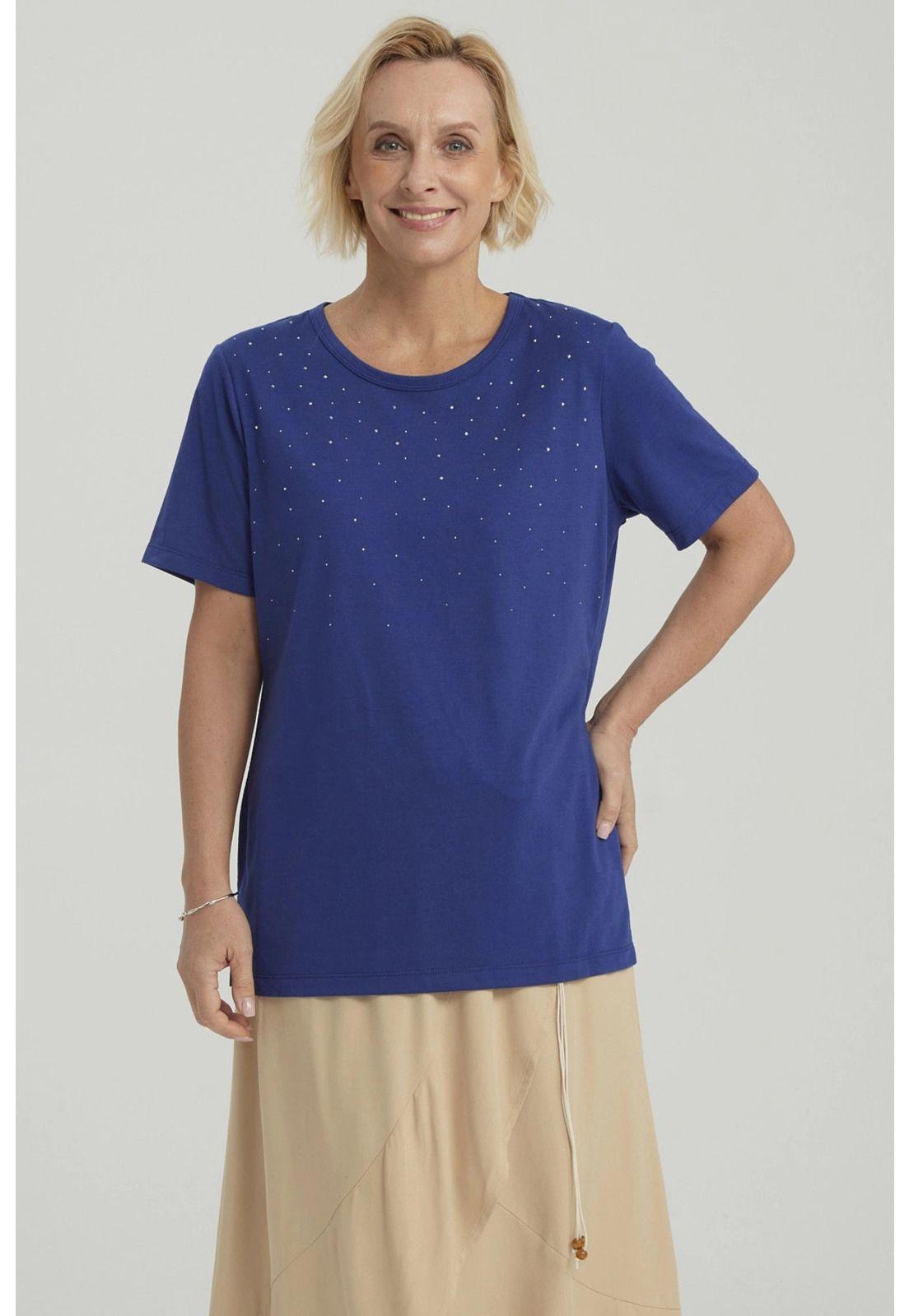 Polera Mujer Con Tachas Azul Oscuro-4