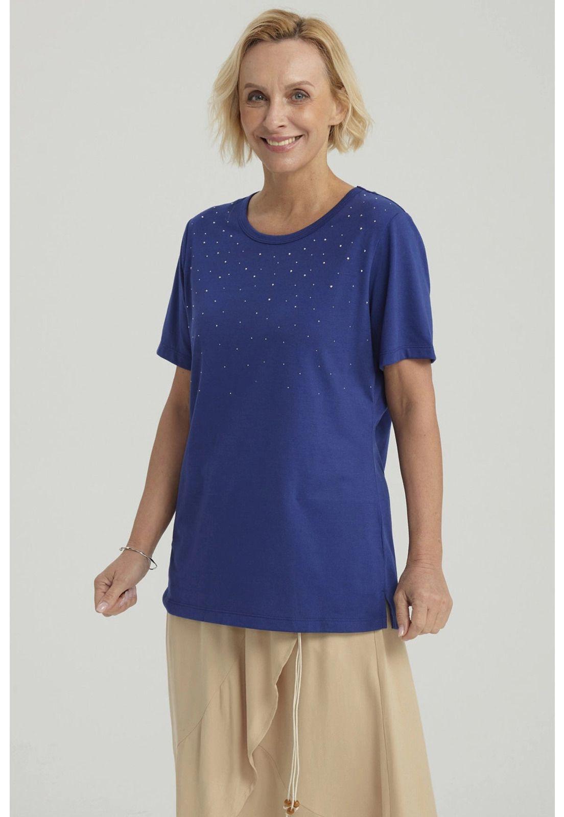 Polera Mujer Con Tachas Azul Oscuro-5