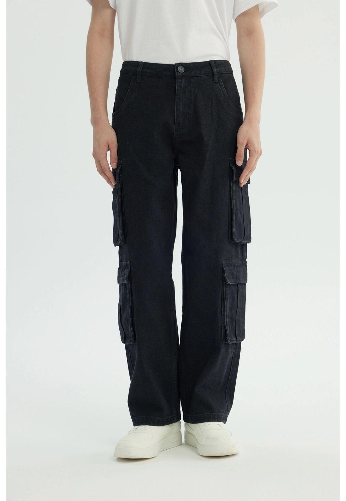 Jeans Hombre Baggy Negro - Vll-0