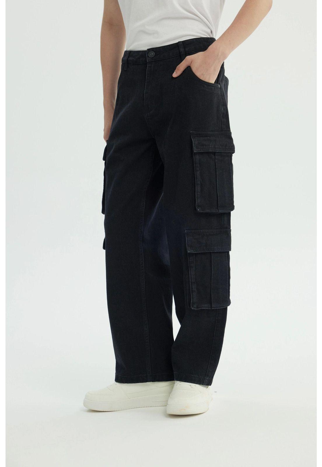 Jeans Hombre Baggy Negro - Vll-1