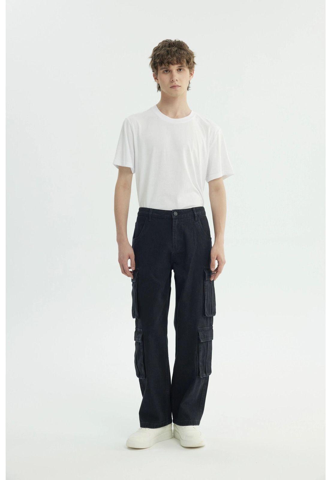 Jeans Hombre Baggy Negro - Vll-3