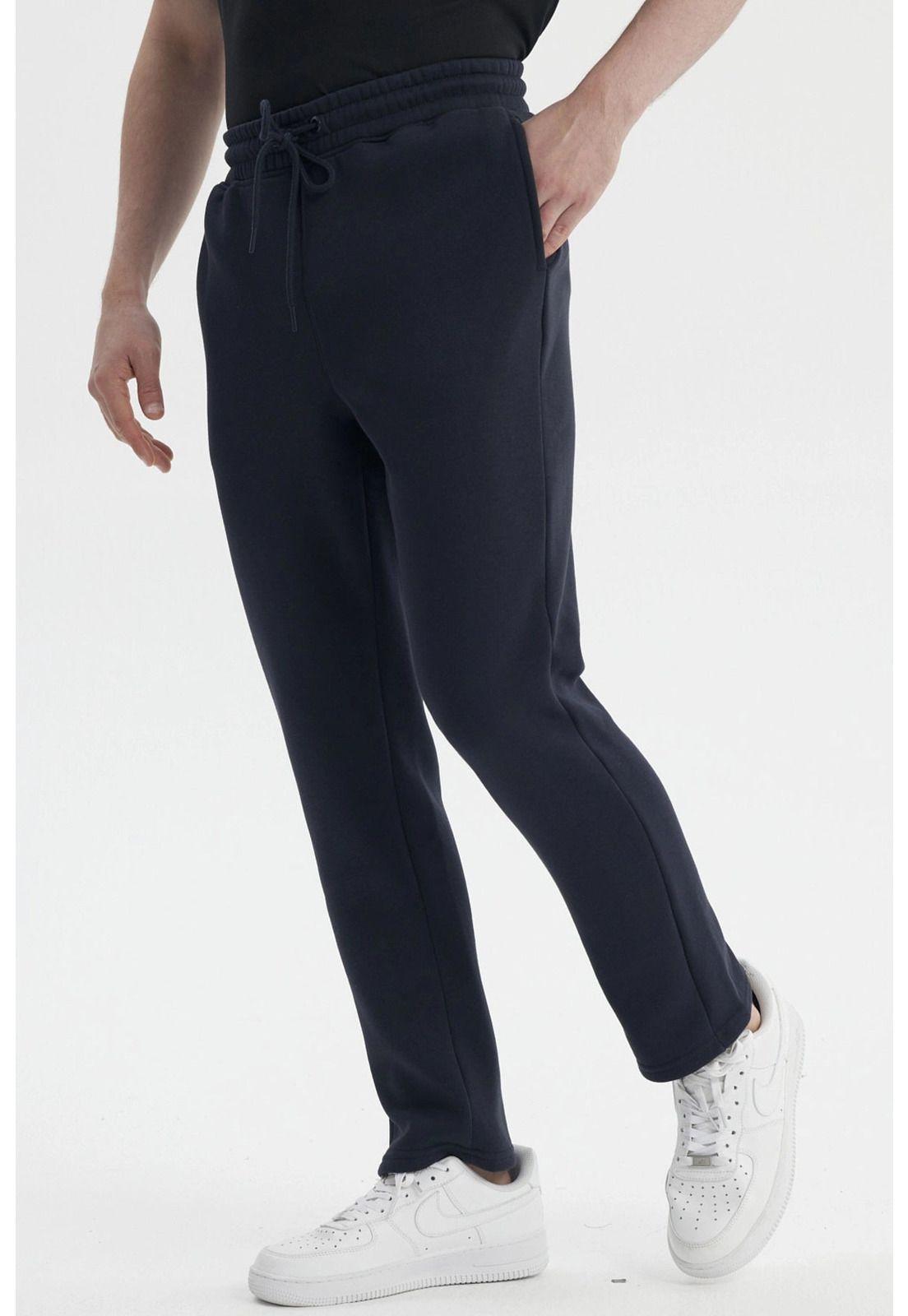 Pantalón Buzo Hombre Calce Recto Slim Azul Marino-1