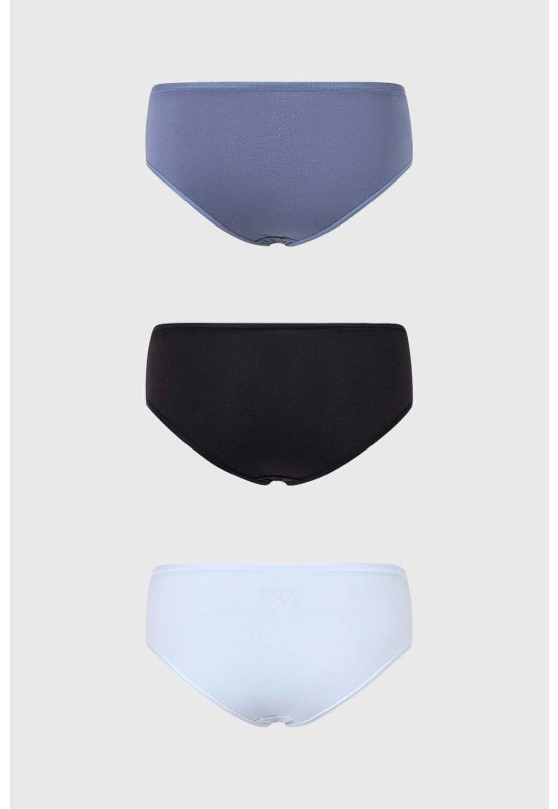 Calzón Mujer Tripack Bikini Liso Negro-1