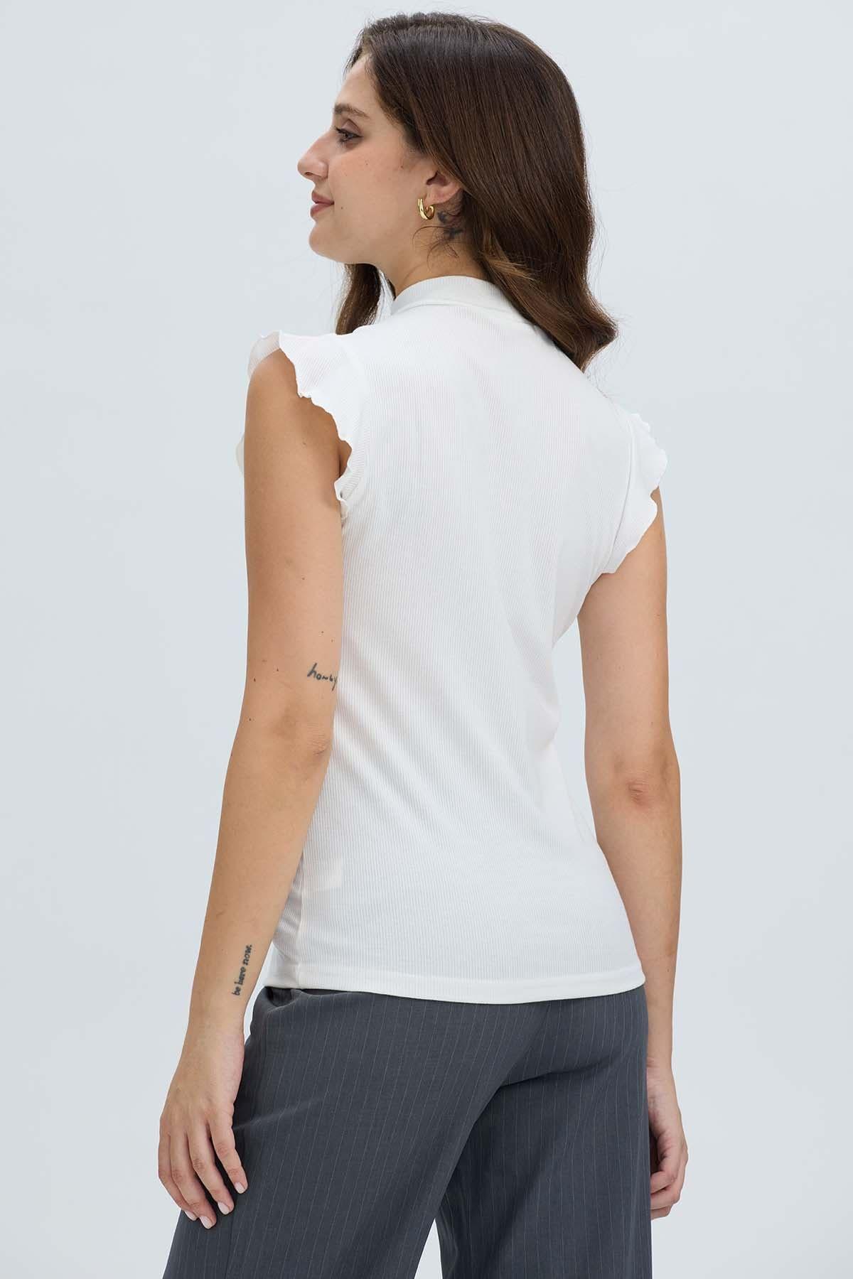 Polera Mujer Rib Terminaciones Crudo-2