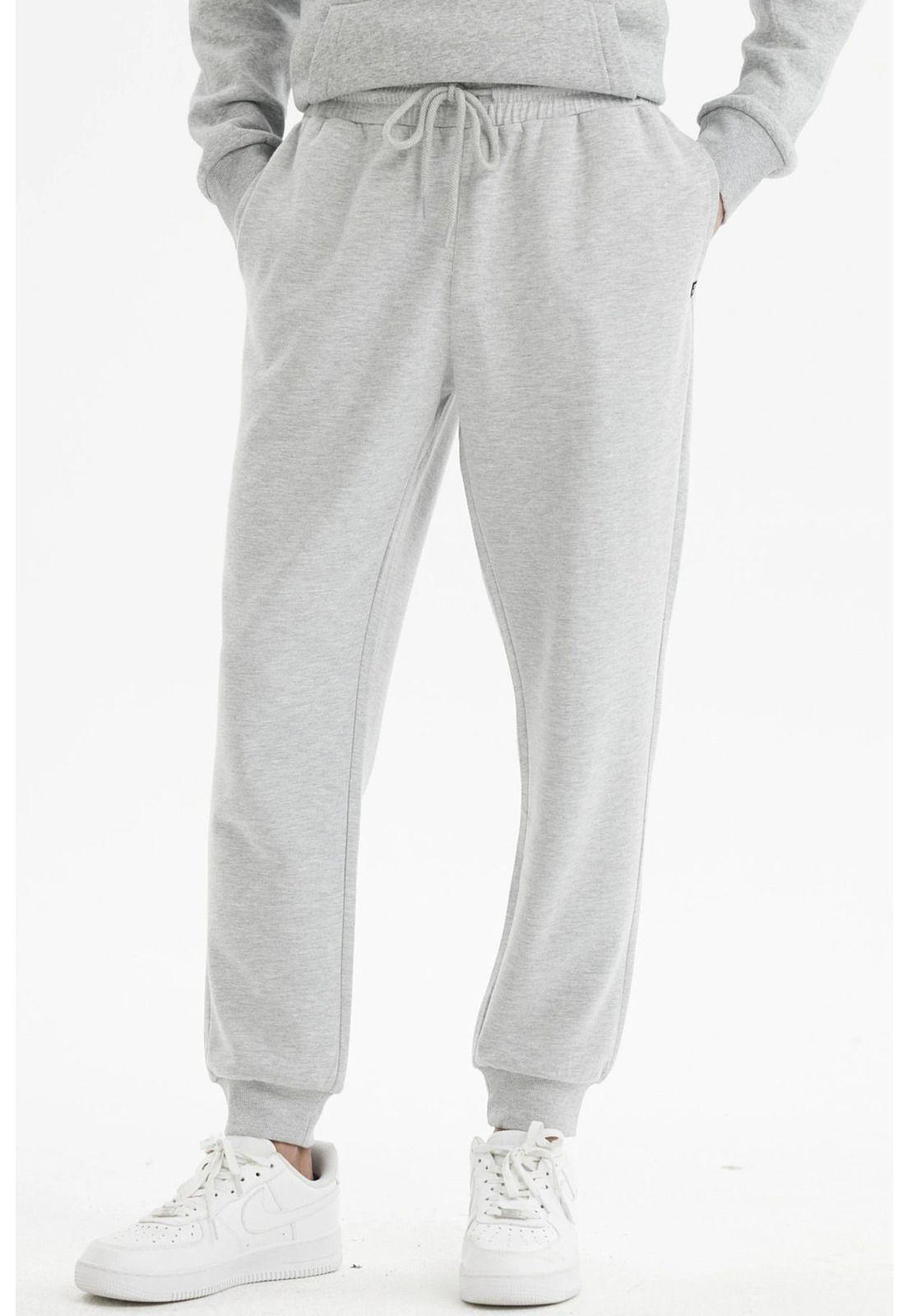 Pantalón Buzo Hombre Jogger Básico Gris Melange-0
