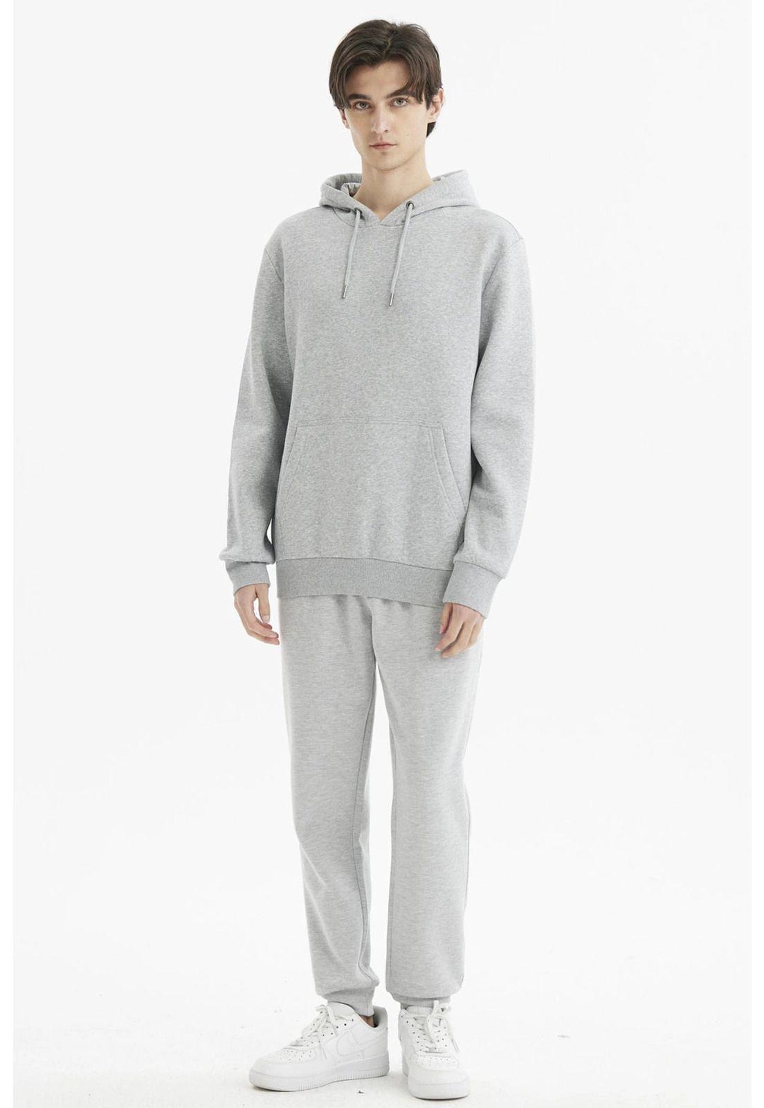 Pantalón Buzo Hombre Jogger Básico Gris Melange-3