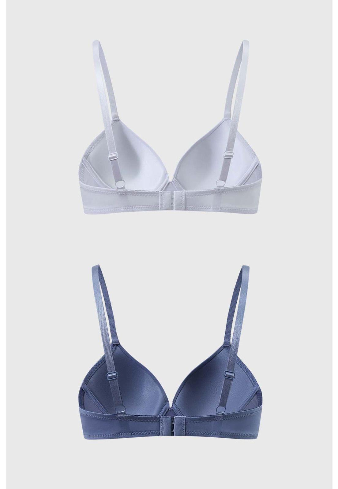 Sostén Mujer Bipack Copa Soft Liso Gris Oscuro-1