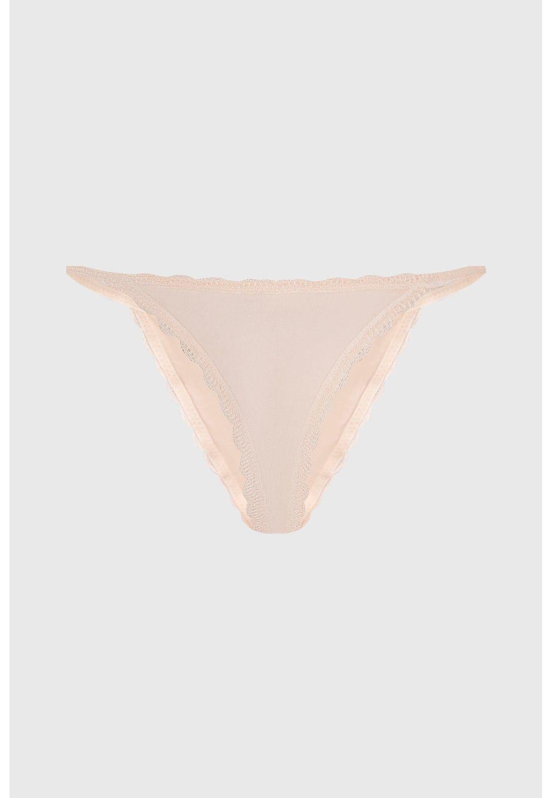 Calzón Mujer Colaless Tirante Encaje Beige-0