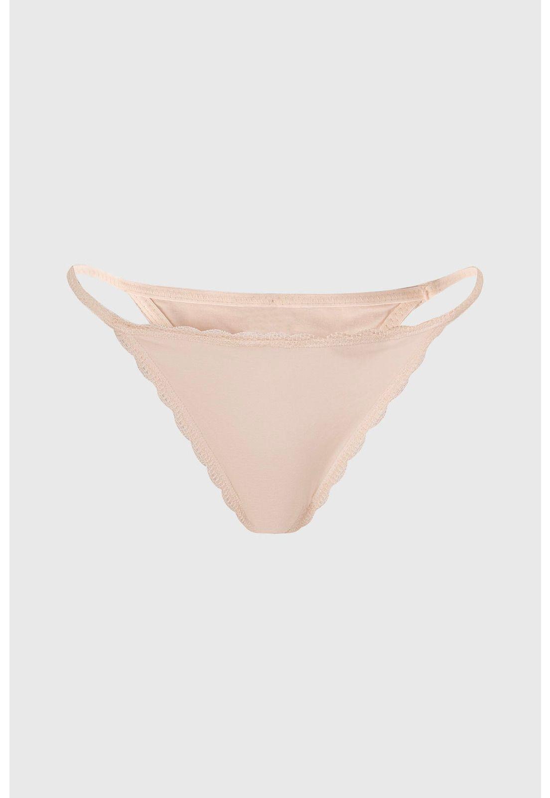 Calzón Mujer Colaless Tirante Encaje Beige-1