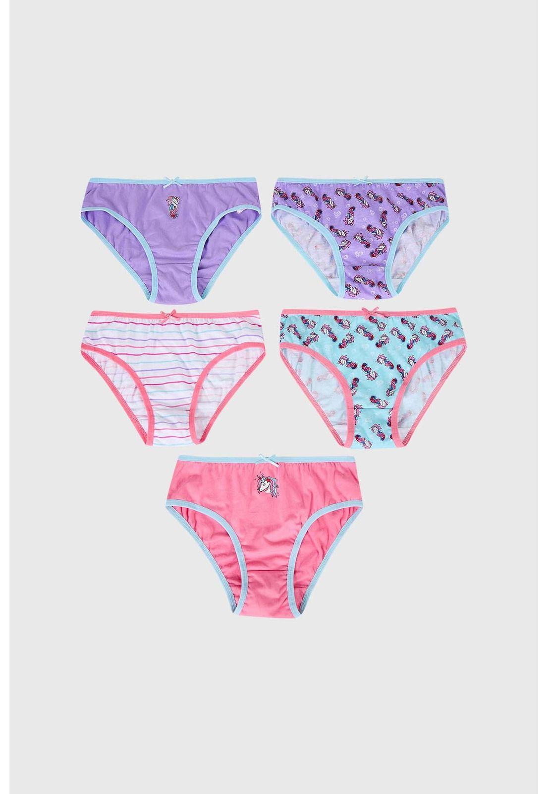 Calzón Niña Pack 5 Full Print Rosado-0