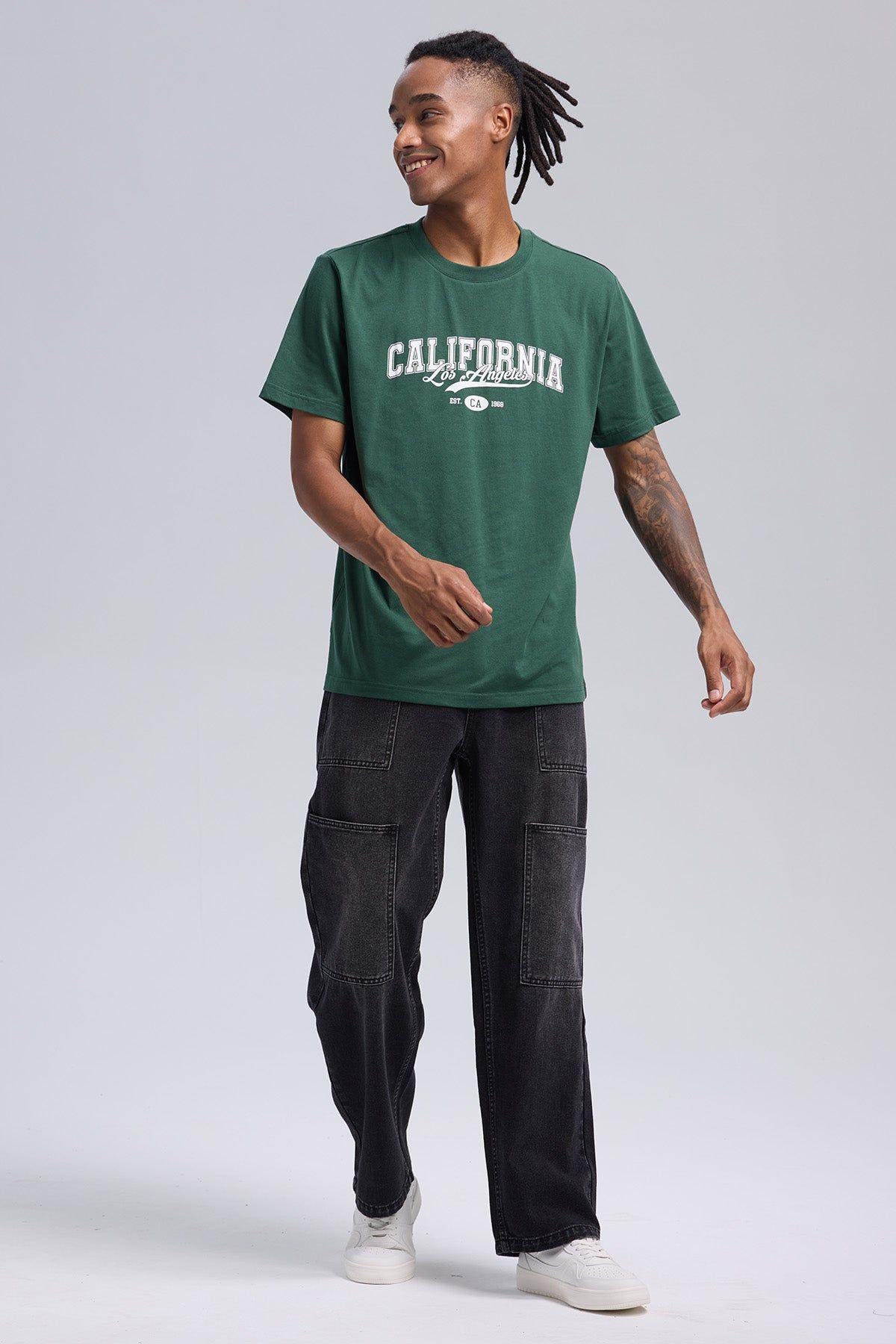 Polera Hombre Print Posicional Verde-3