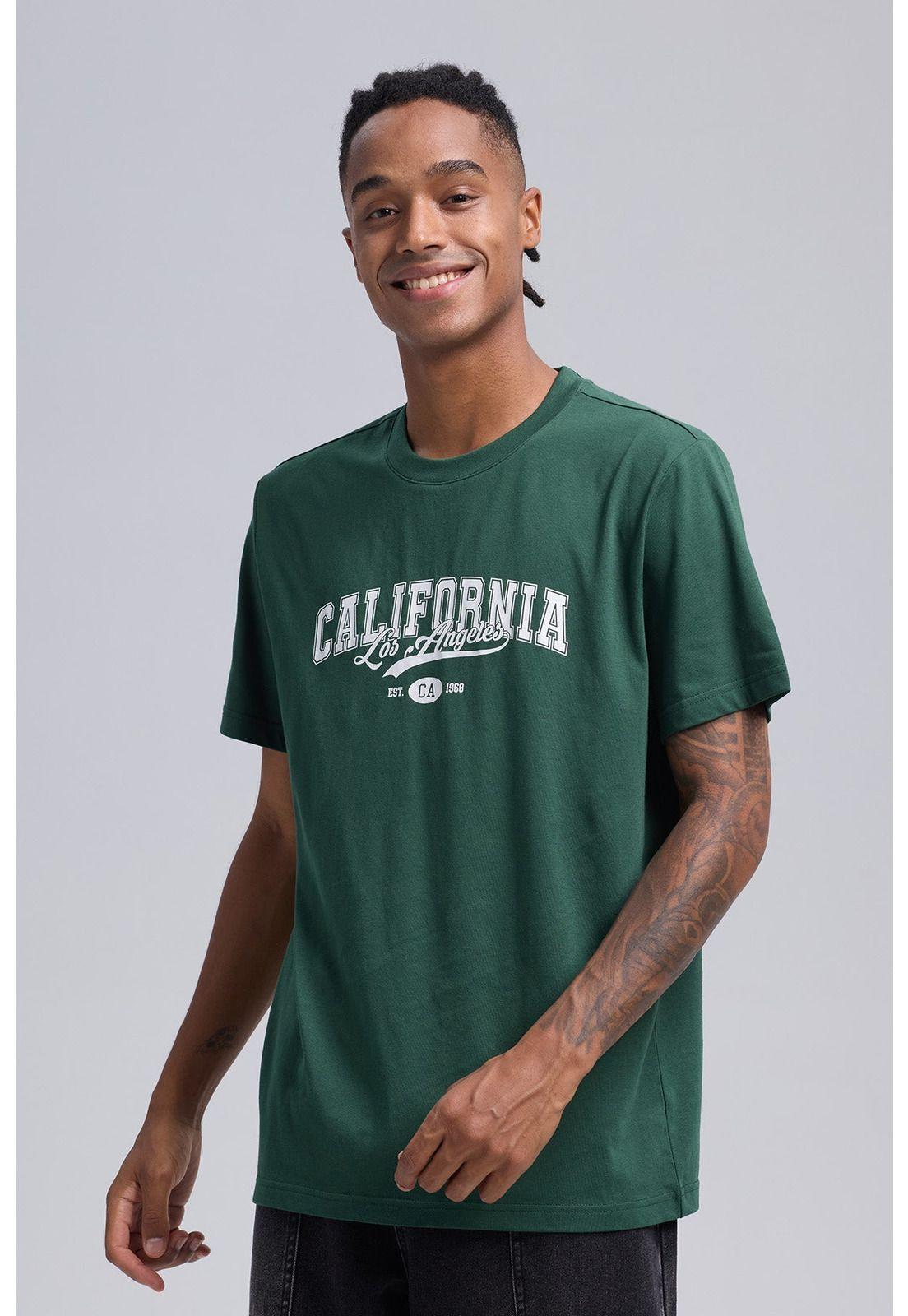 Polera Hombre Print Posicional Verde - ll-1