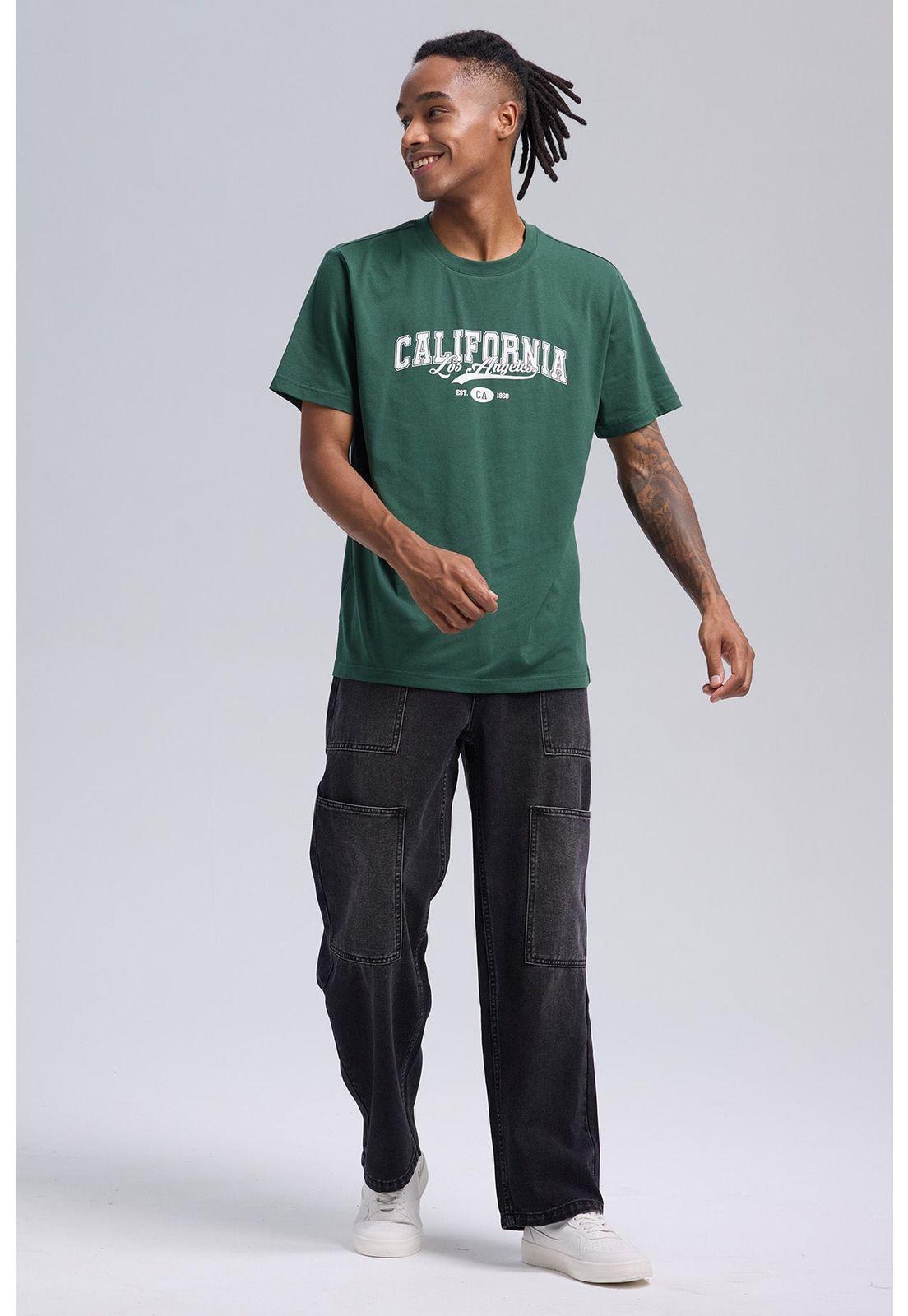 Polera Hombre Print Posicional Verde - ll-3