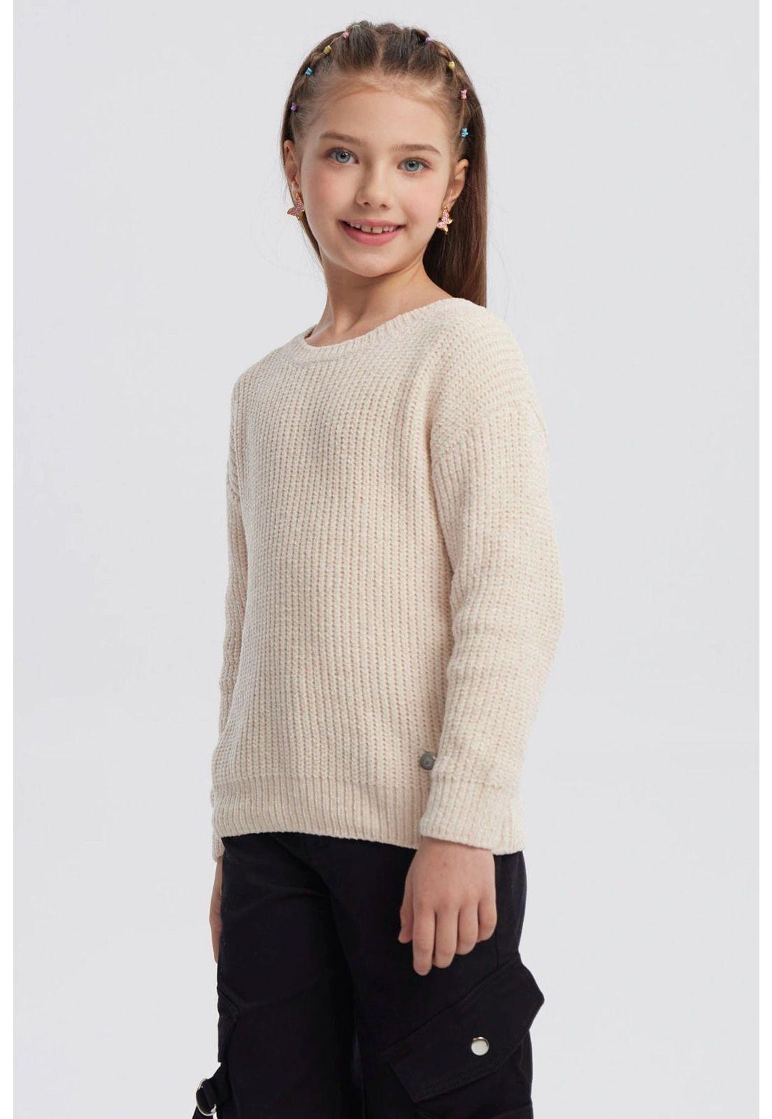 Sweater Niña Chenille Beige-1