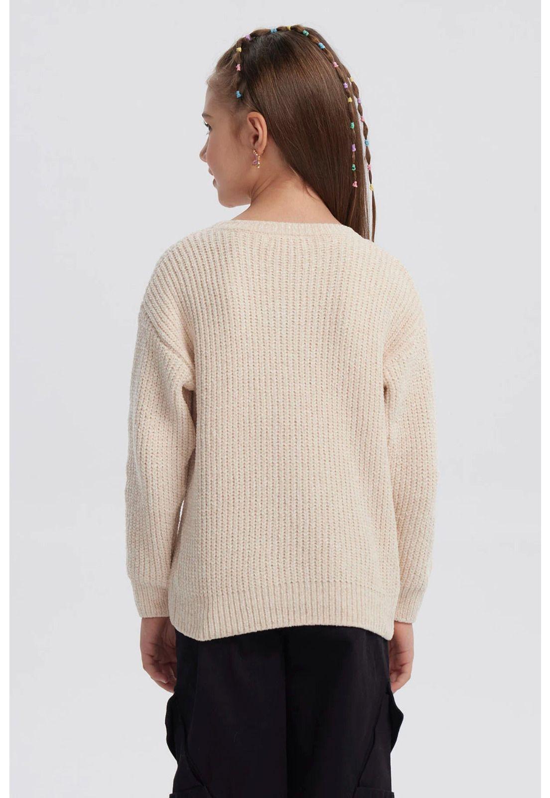 Sweater Niña Chenille Beige-2