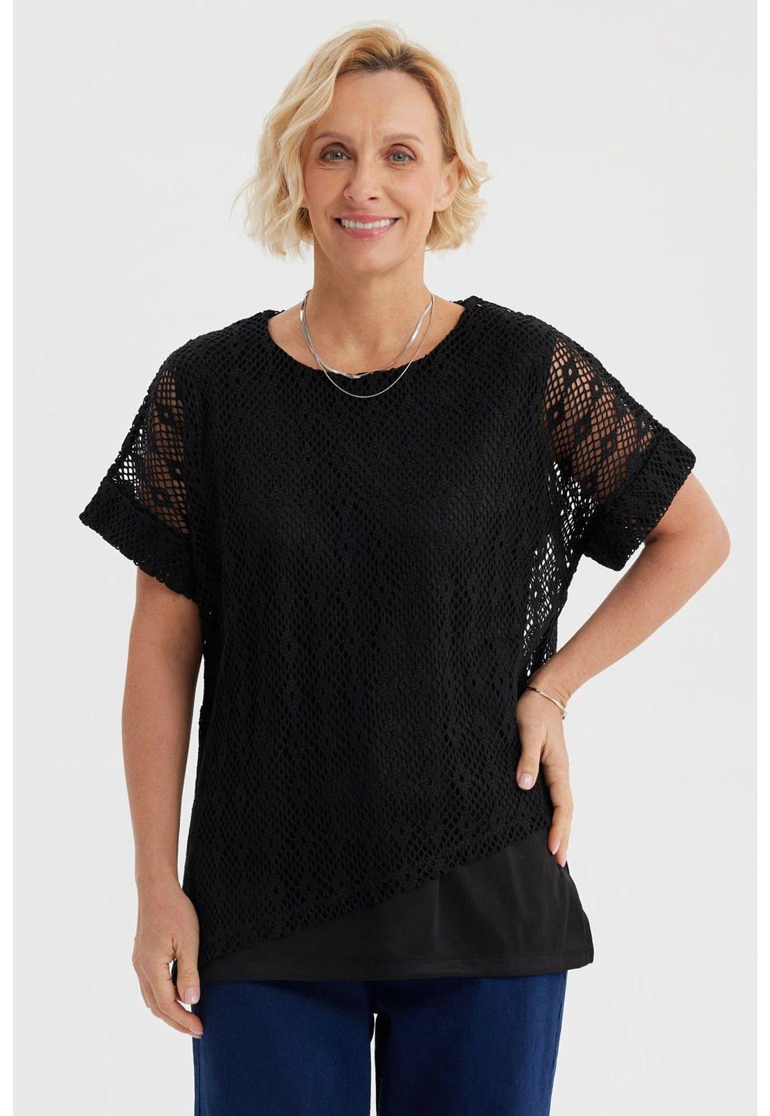 Polera Mujer Calada Negro-0