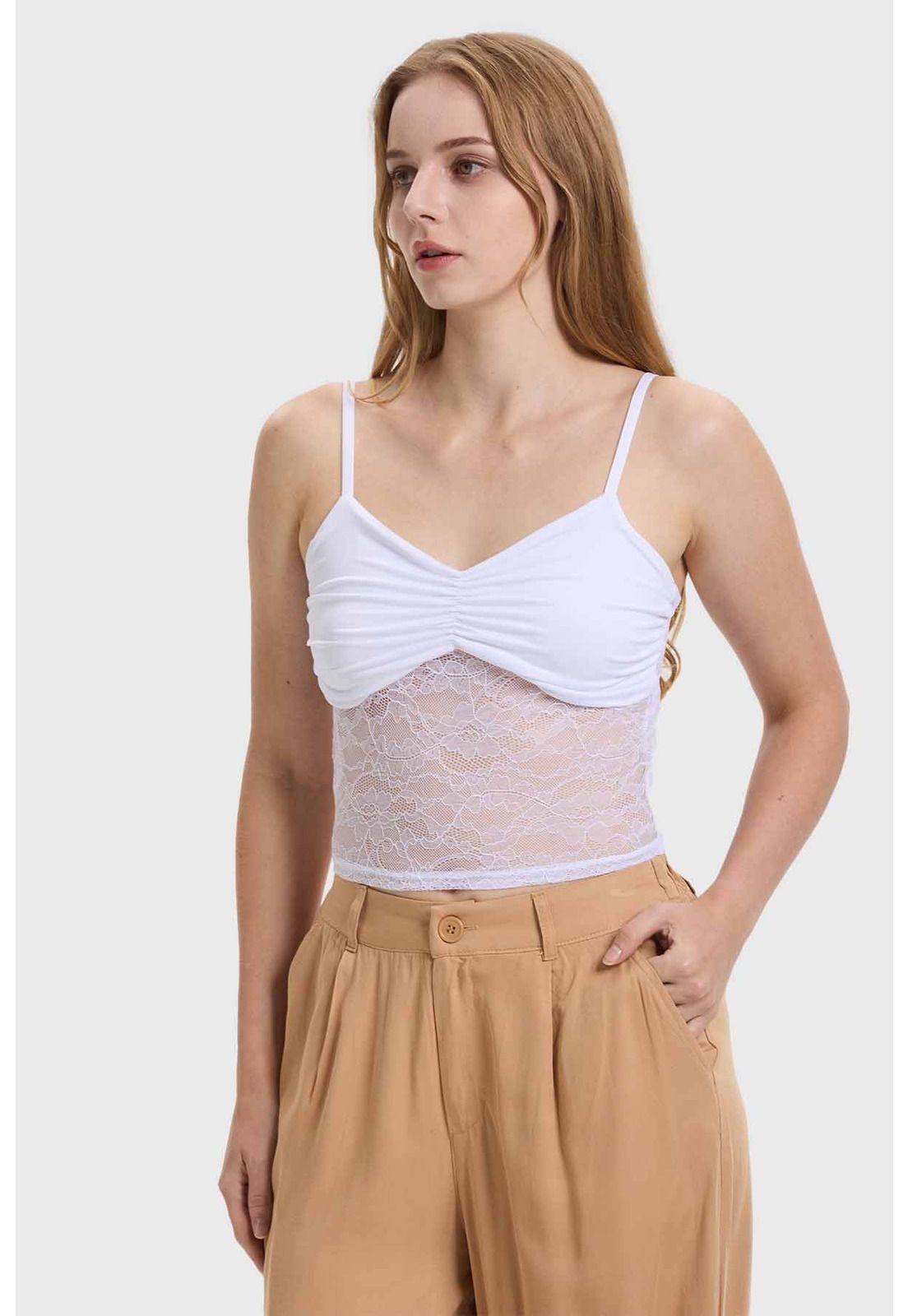 Polera Mujer Encaje Blanco - lll-1