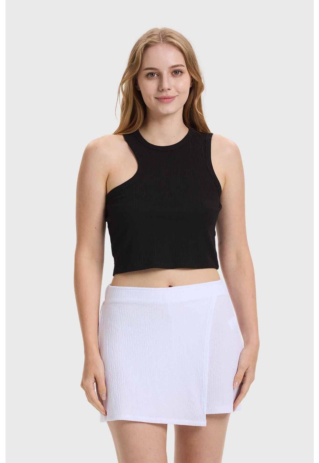 Polera Mujer Rib Negro - lV-0