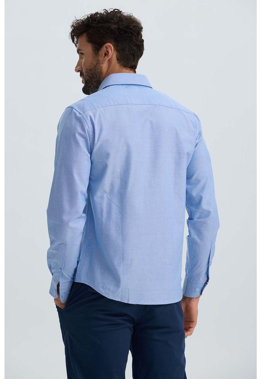 Camisa Hombre Oxford Premium Celeste-2
