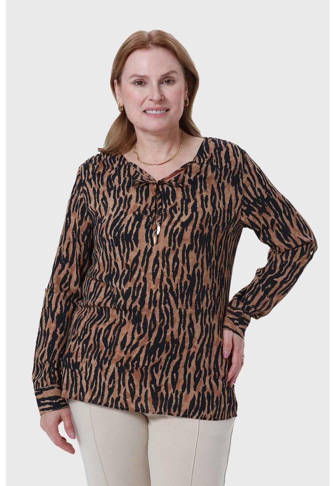 Blusa Mujer Crep Camel-0