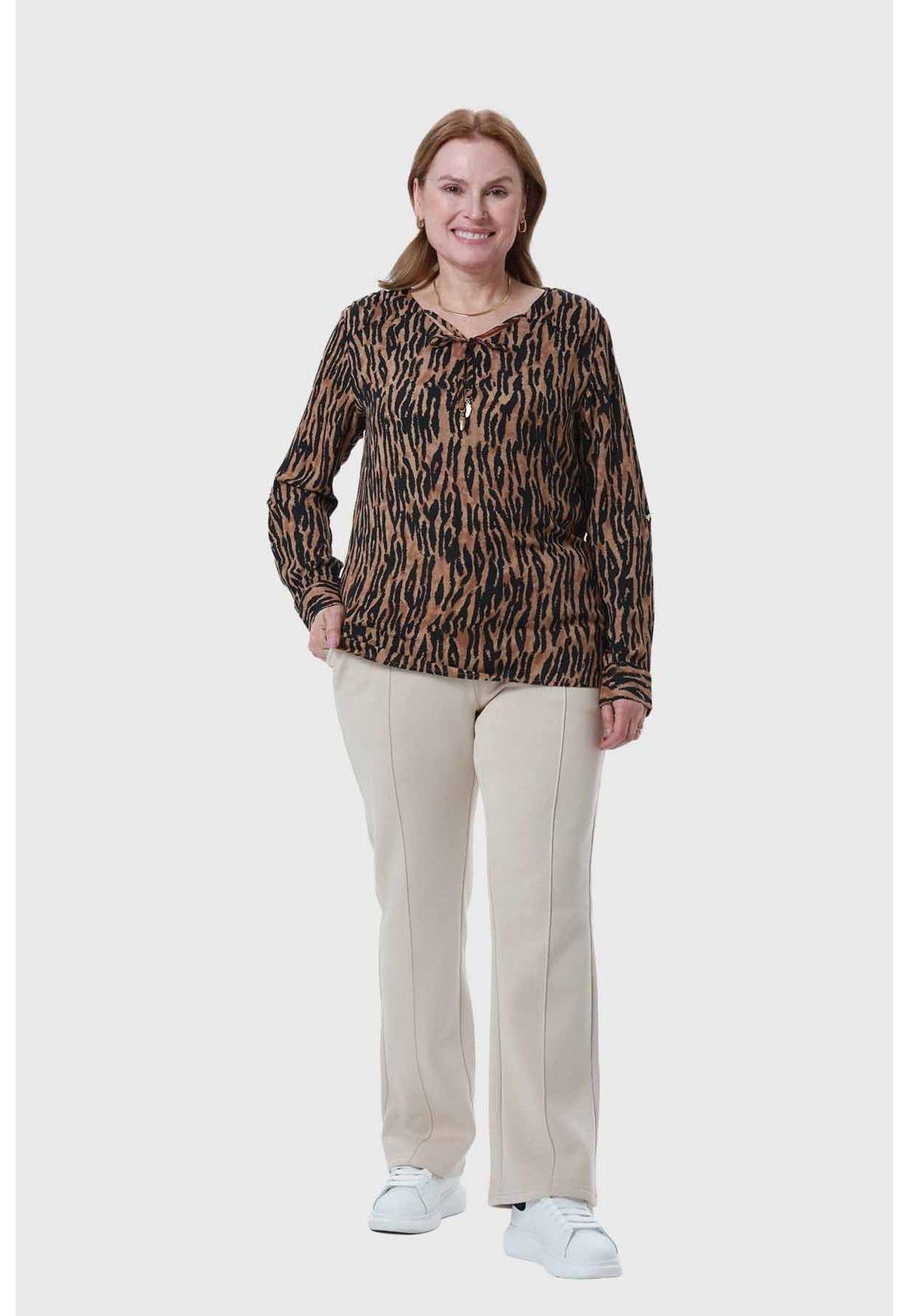 Blusa Mujer Crep Camel-3