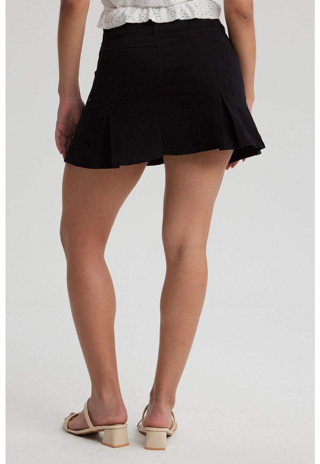 Falda Mujer Tableadas Negro-2