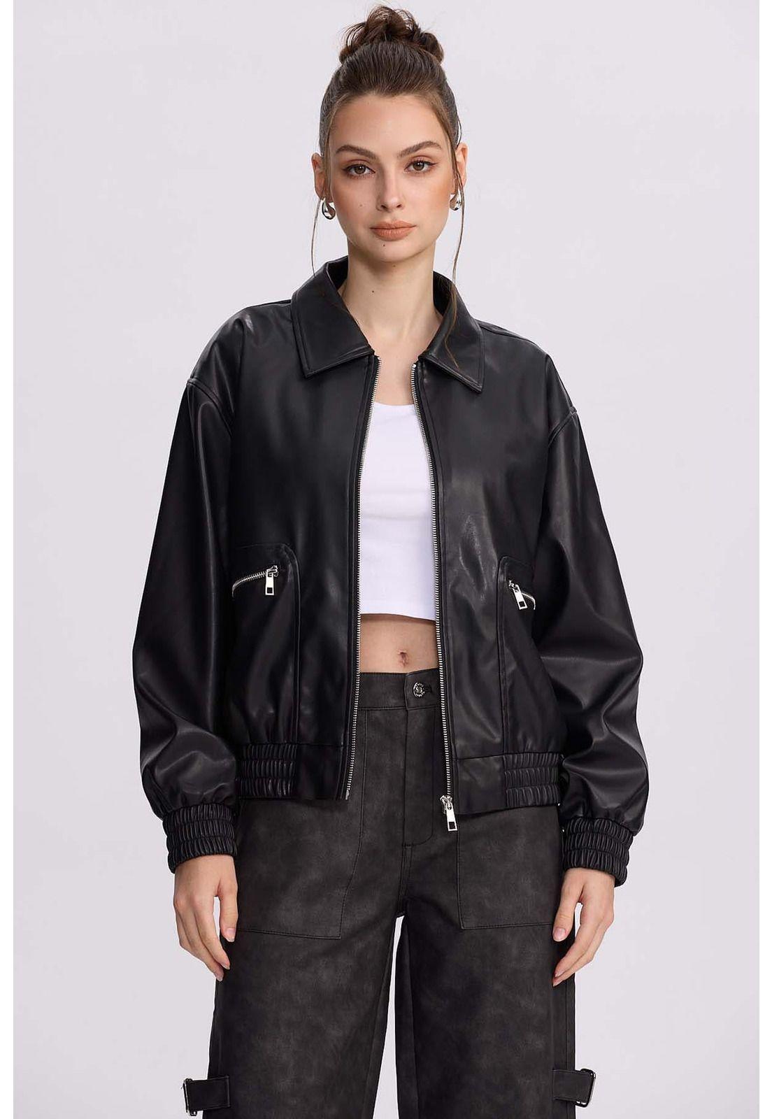 Chaqueta Mujer Bomber Negro - ll-0