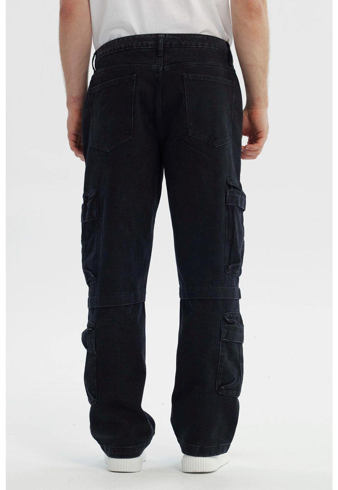 Jeans Hombre Calce Recto Negro-2