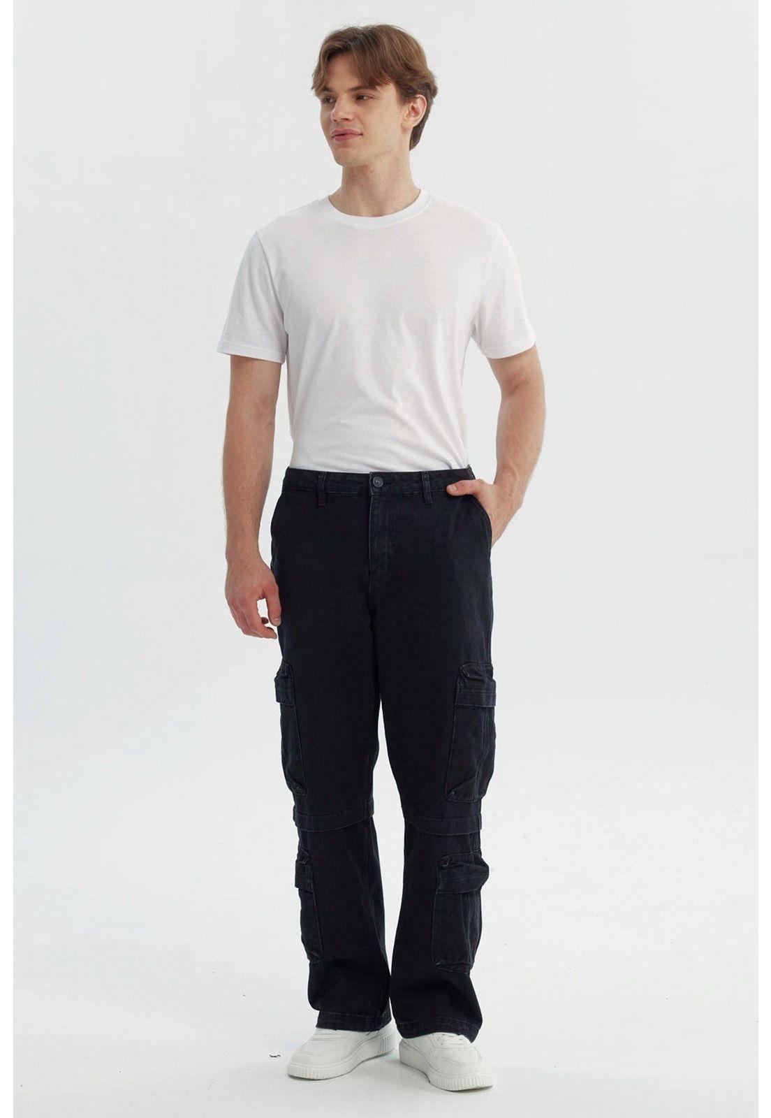 Jeans Hombre Calce Recto Negro-3