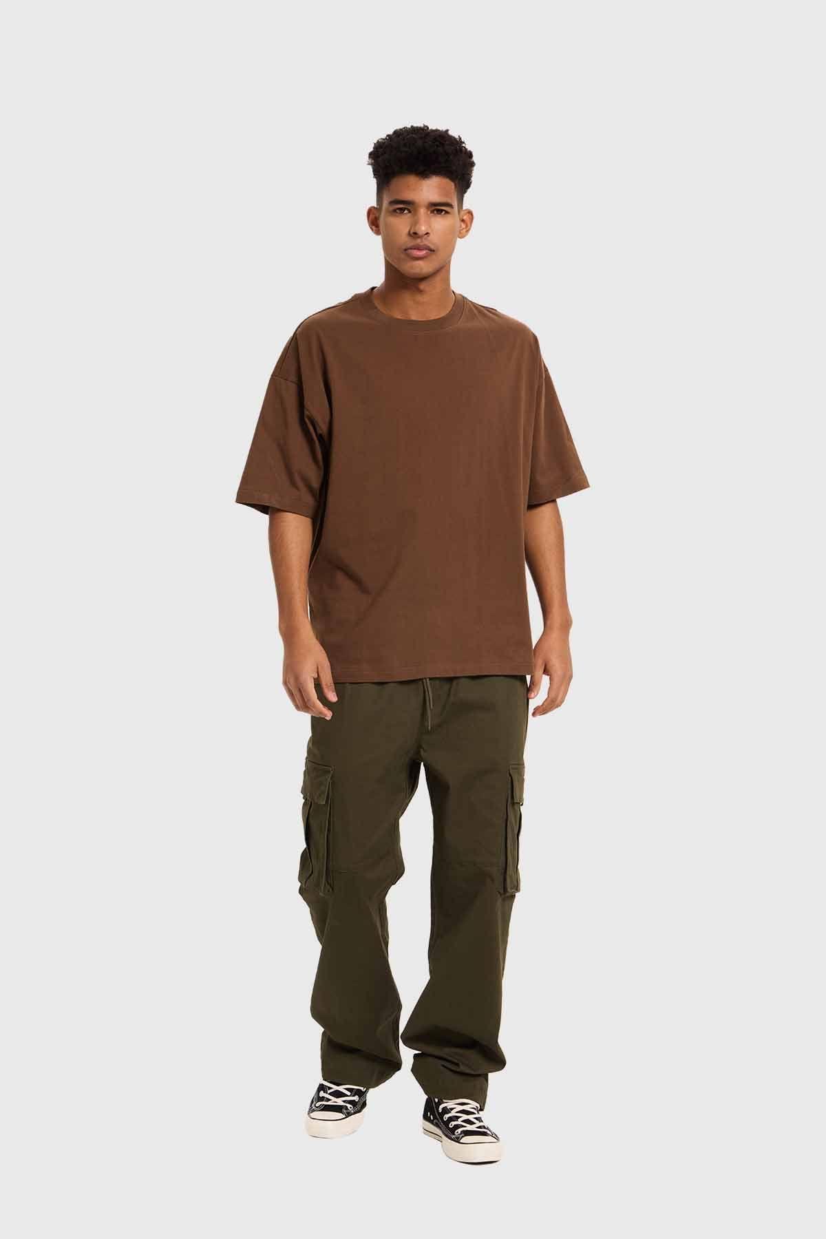 Polera Hombre Oversize Chocolate-3