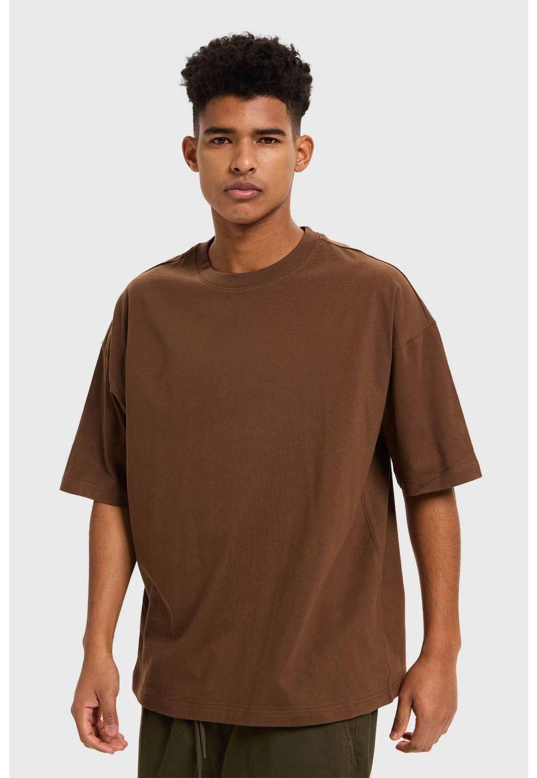 Polera Hombre Oversize Chocolate-0