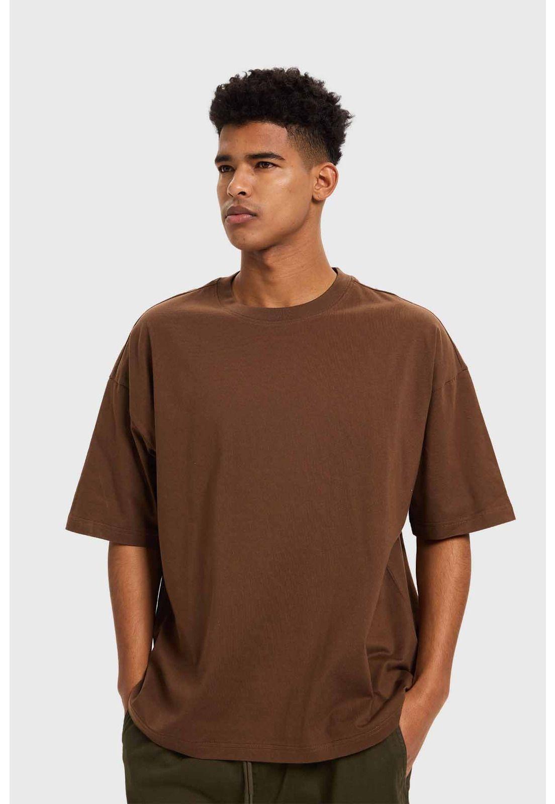 Polera Hombre Oversize Chocolate-1