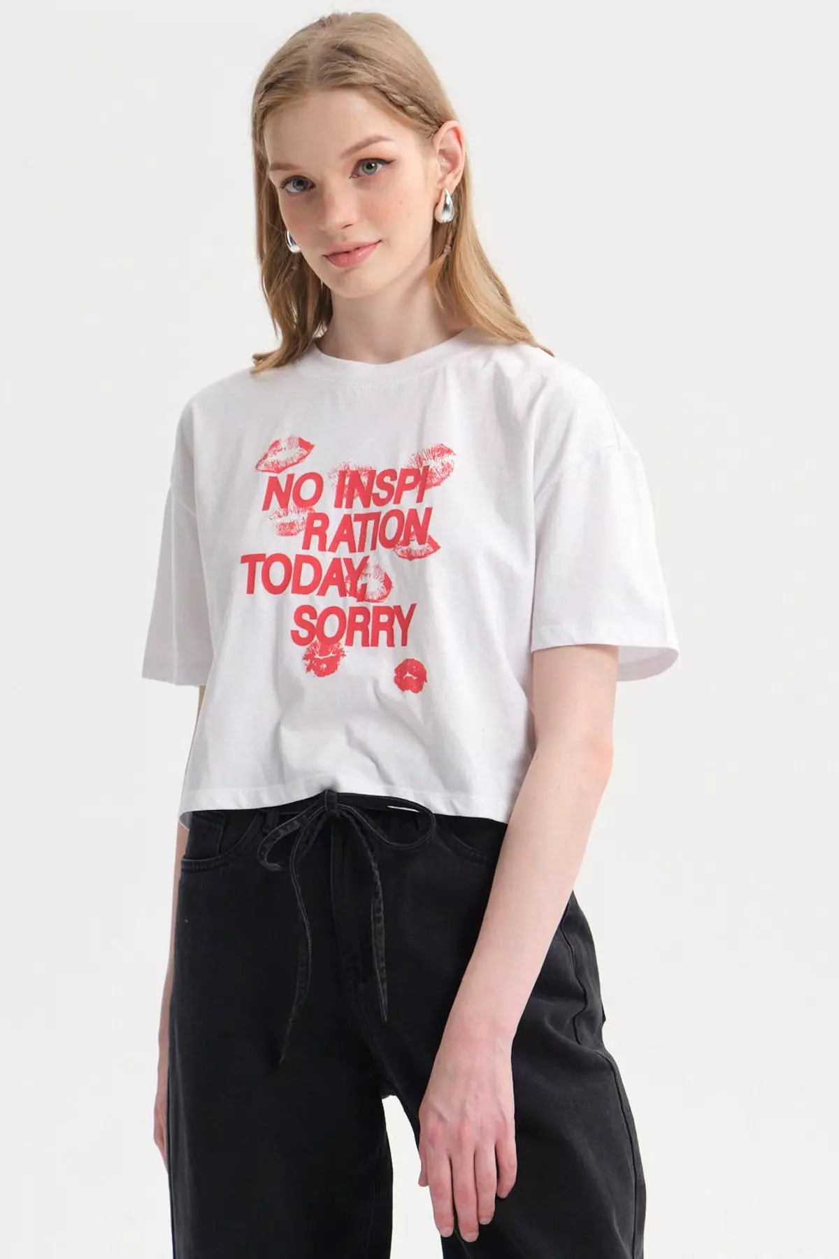 Polera Mujer Print Crop Blanco-0