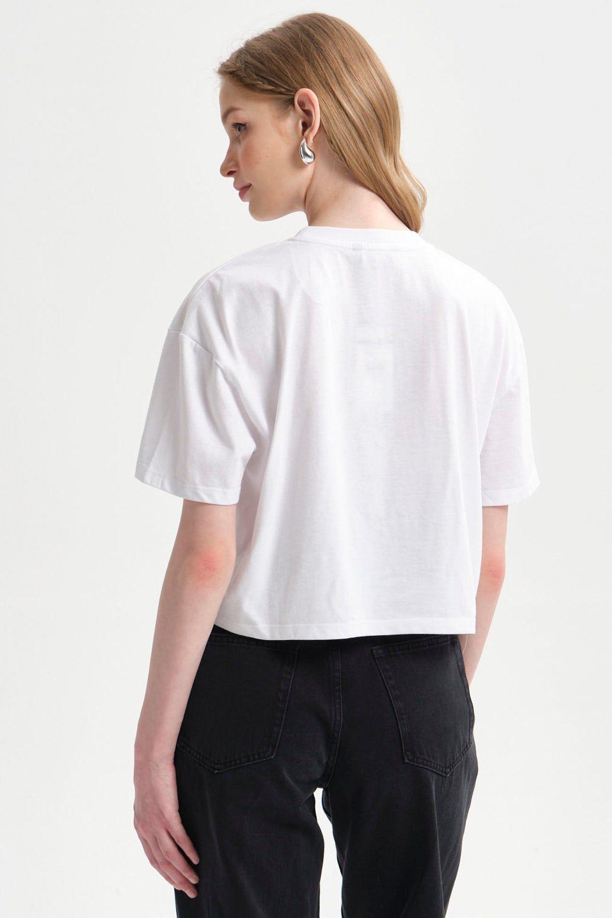 Polera Mujer Print Crop Blanco-2