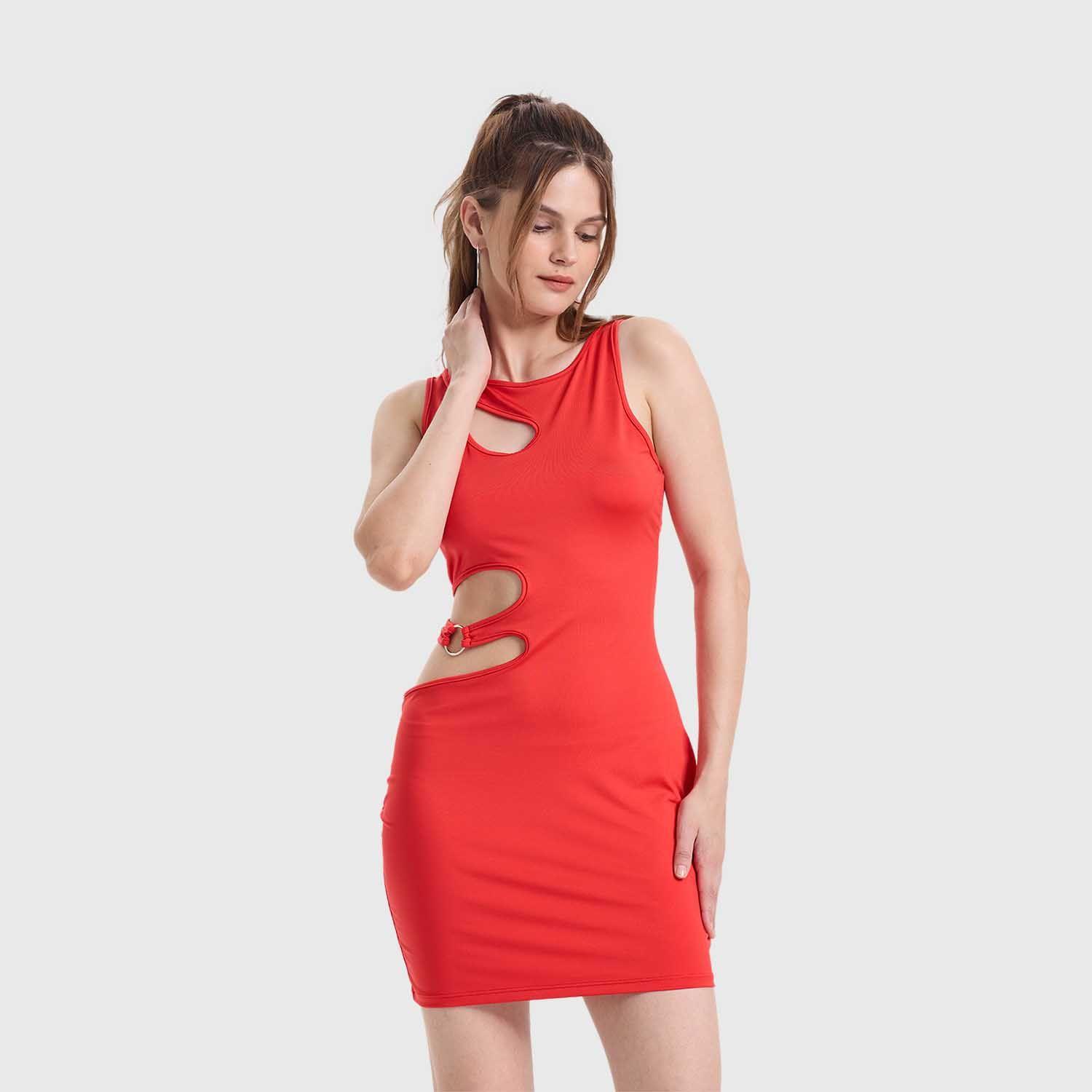 Vestido Mujer Cut Out Rojo Fashions Park-1