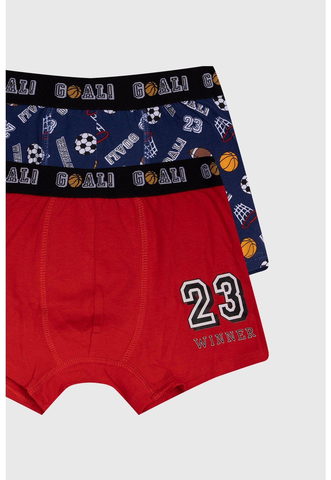Boxer Niño Bipack Print Rojo-0