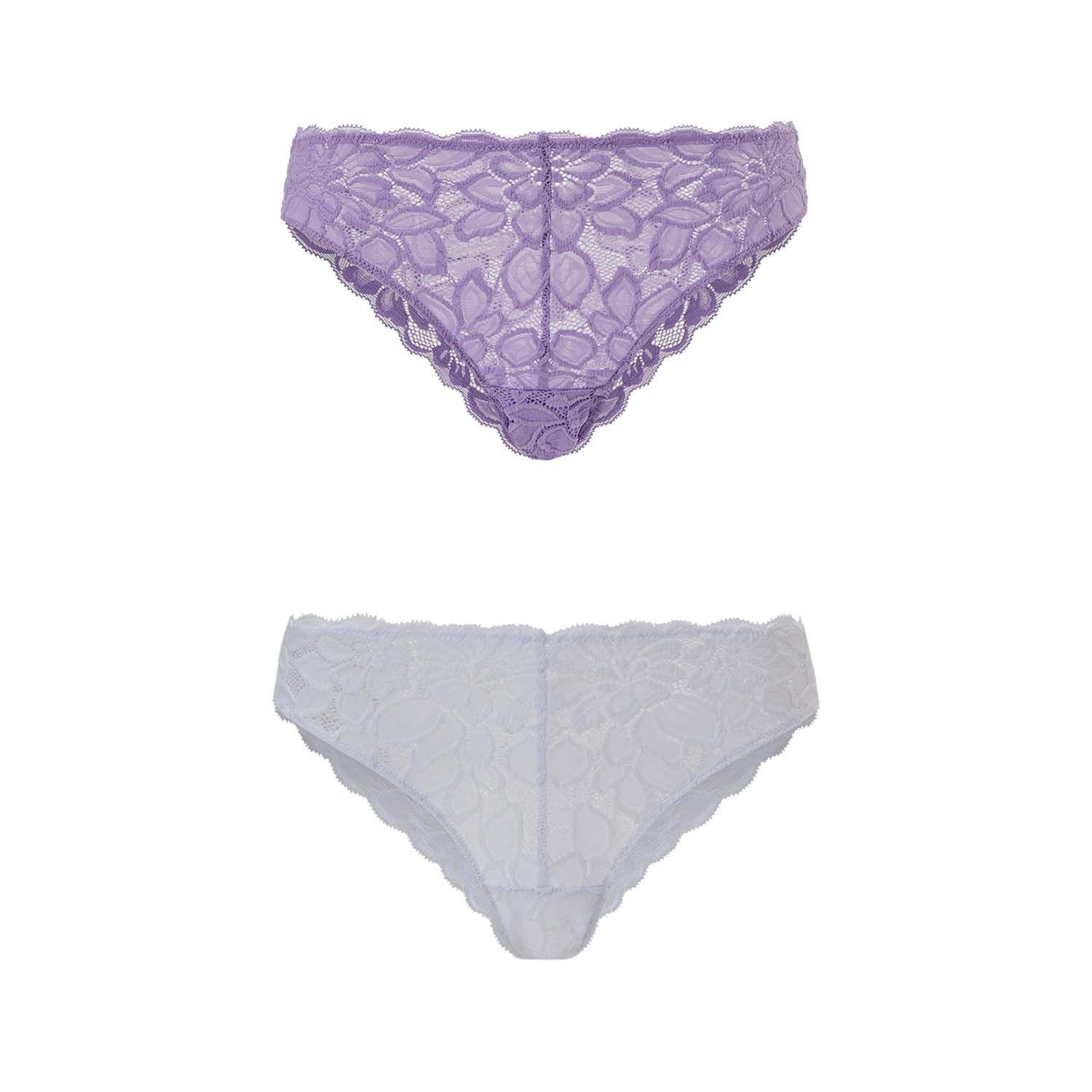 Calzón Mujer Bipack Bikini Encaje Lila Fashion's Park-0