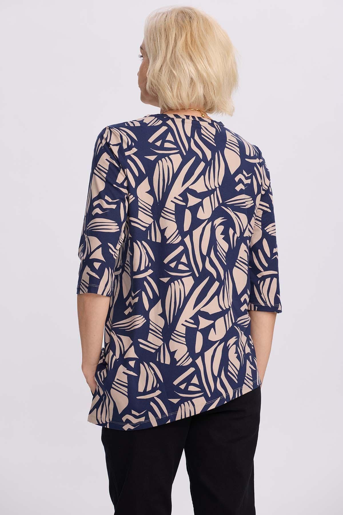 Polera Mujer Estampada Azul-2