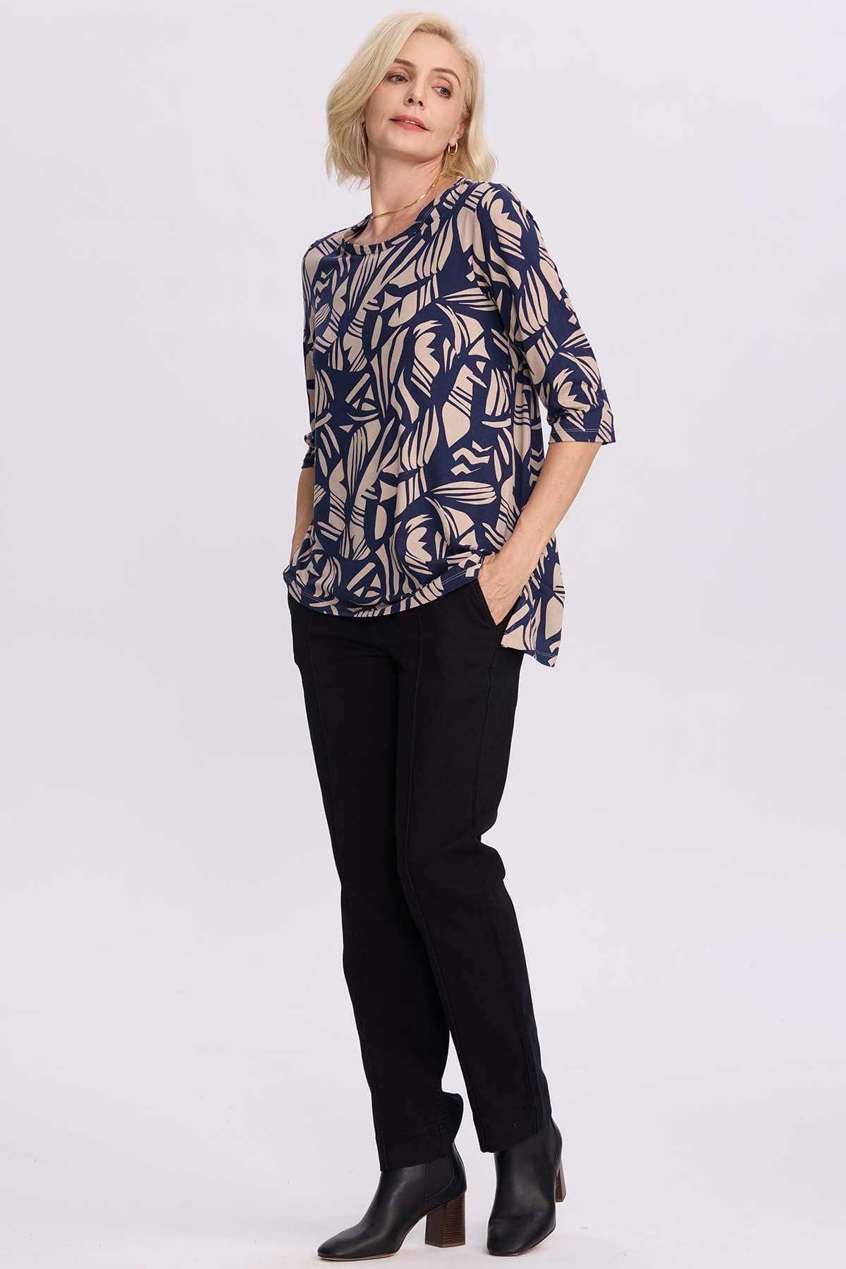 Polera Mujer Estampada Azul-3