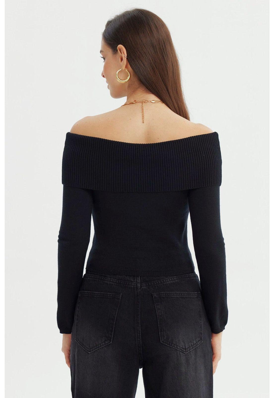 Sweater Mujer Slim Negro - lV-2