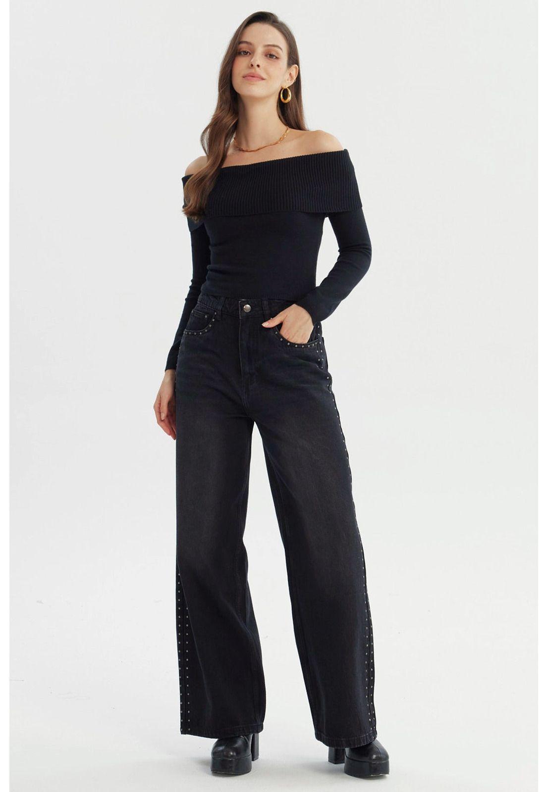 Sweater Mujer Slim Negro - lV-3